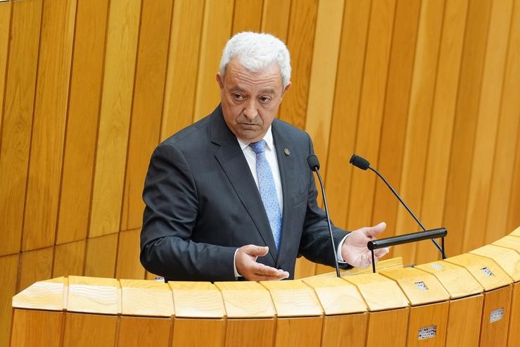 Intervención de Luís Álvarez, portavoz PSG-PSOE, na PLENO INVESTIDURA ALFONSO RUEDA presidente Xunta no Parlamento de Galicia. ÁLVARO BALLESTEROS / EUROPA PRESS / Europa Press