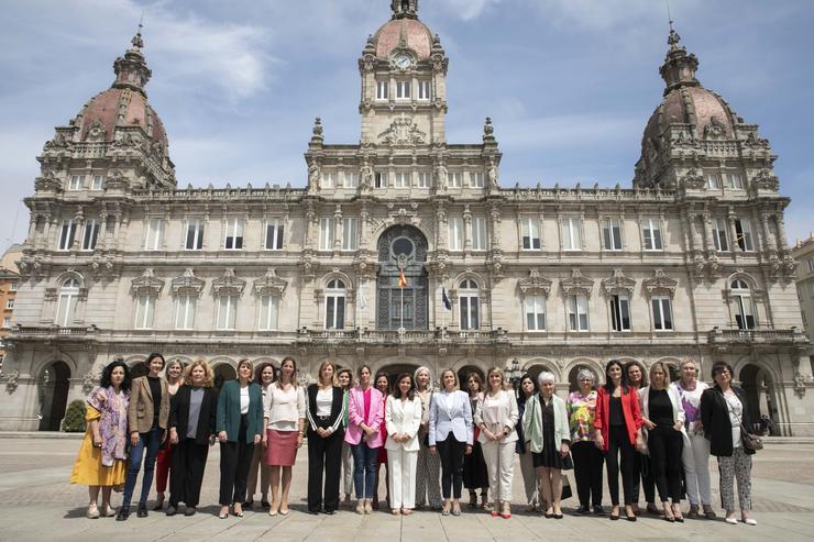 Alcaldesas españolas participan na lectura dunha declaración pola igualdade. ANDY PEREZ 