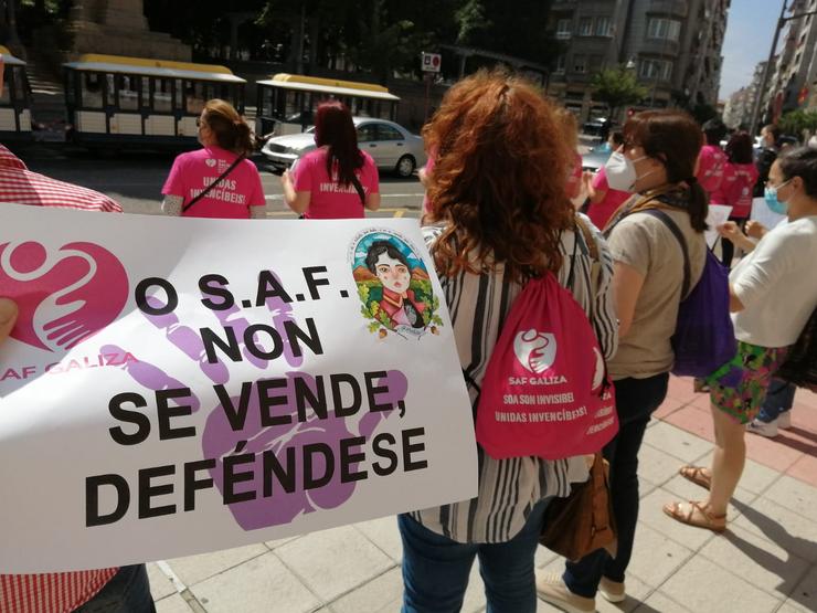 Protesta de SAF Galiza para reclamar melloras nas condicións laborais 