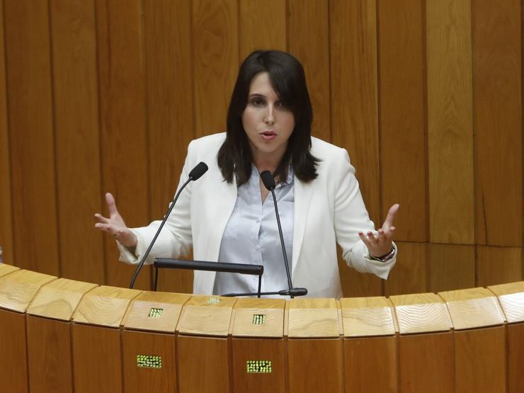 A conselleira de Promoción do Emprego e Igualdade, María Jesús Lorenzana, no Parlamento. XUNTA 