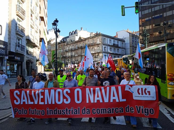 Mamifestación do Naval en Vigo.. CIG