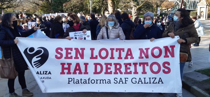 Protesta da Plataforma SAF Galiza por melloras nas condicións laborais 
