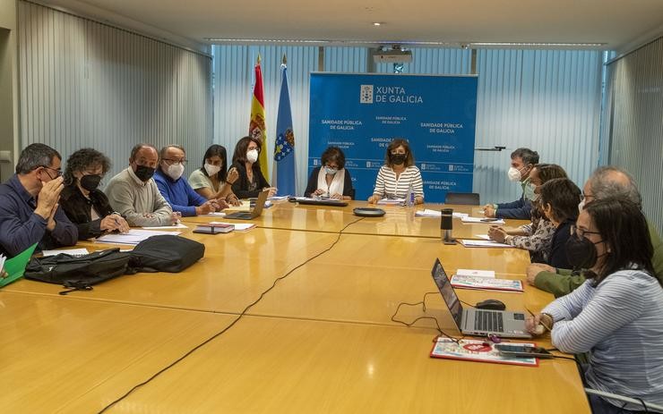 A directora xeral de Recursos Humanos do Sergas, Ana Comesaña Álvarez, preside a reunión da mesa sectorial de sanidade / Conchi Paz - Xunta de Galicia.