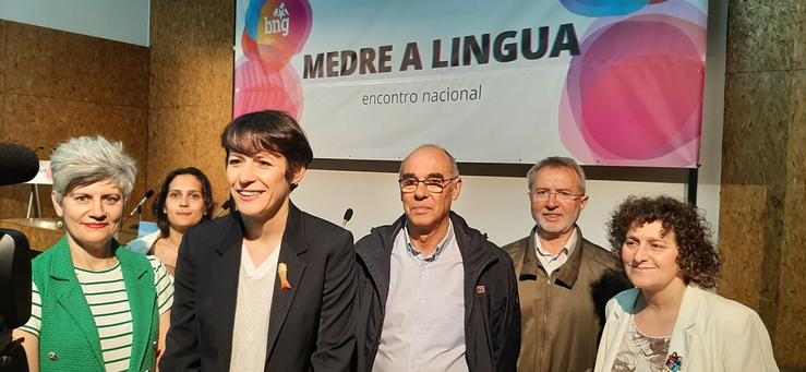A portavoz nacional do BNG, Ana Pontón, participa na Coruña nun acto da formación nacionalista sobre a lingua galega. BNG