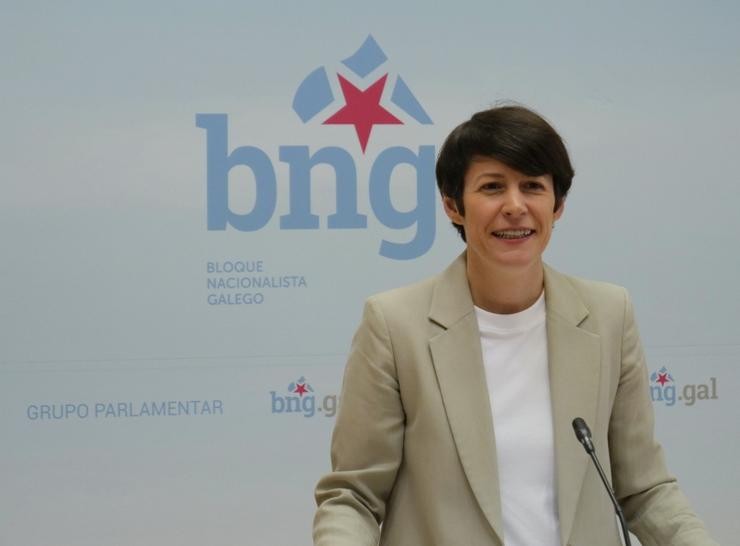 A portavoz nacional do BNG, Ana Pontón, en rolda de prensa. BNG / Europa Press