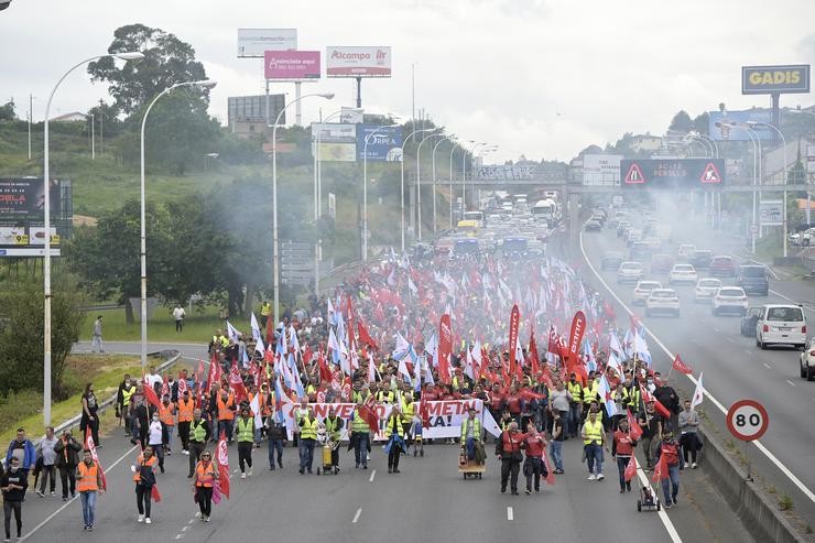 Manifestación pola folga do metal na provincia da Coruña. M. Dylan - Europa Press / Europa Press