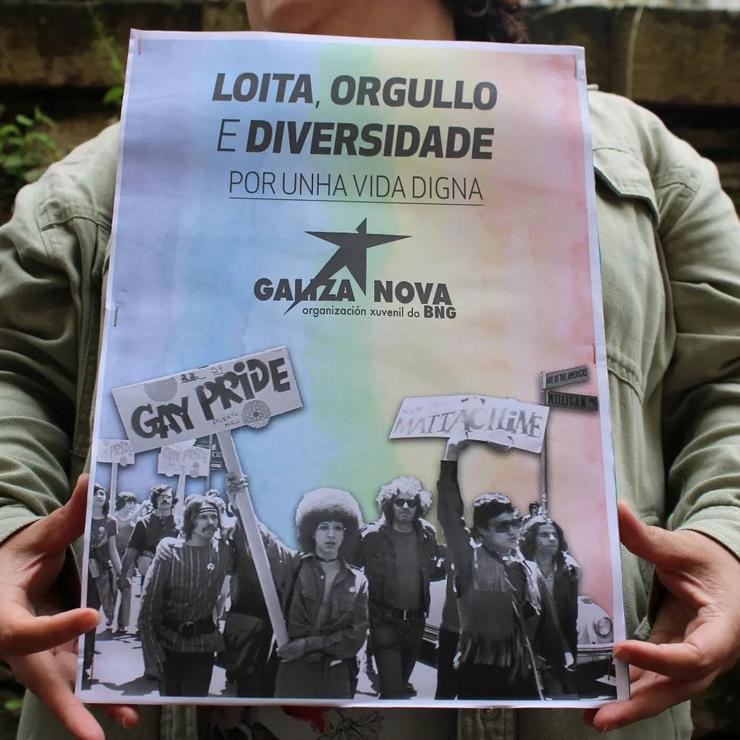 Cartel de Galiza Nova na súa campaña do Orgullo LGBT+. GALIZA NOVA / Europa Press