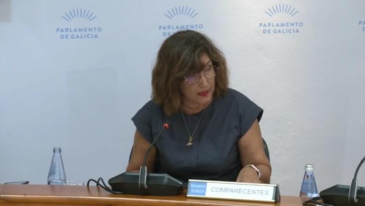 A directora xeral de Recursos Humanos do Sergas, Ana Comesaña, na Comisión 5ª, de Sanidade, do Parlamento galego. / Europa Press