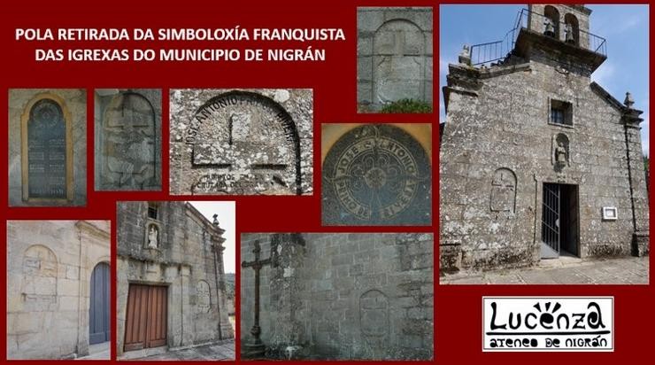 Igrexas en Nigrán con simboloxía franquista
