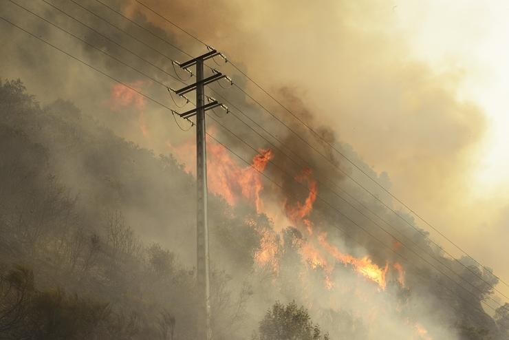 Vista do incendio no municipio galego do Barco de Valdeorras, a 18 de xullo de 2022 