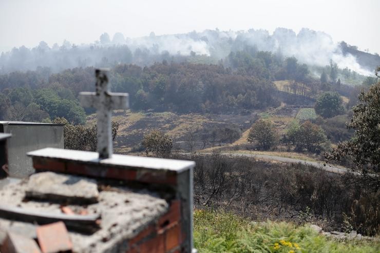 Vista xeral da zona afectada polos incendios forestais en Folgoso do Courel, a 20 de xullo de 2022 / Carlos Castro - Europa Press.