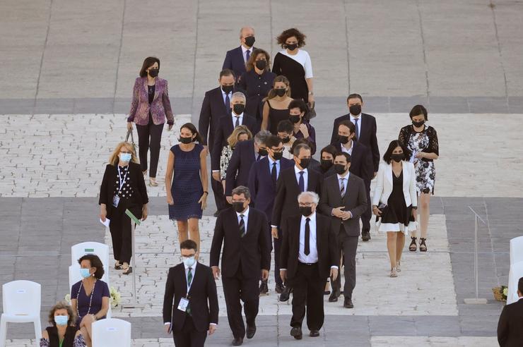 Os ministros do Goberno á súa chegada á cerimonia de Estado para homenaxear ás vítimas da pandemia de Covid-19 / Arquivo