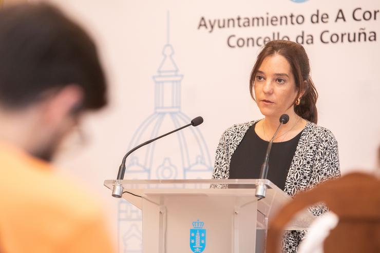 A alcadesa da Coruña, Inés Rei, en rolda de prensa. ANDY PÉREZ / Europa Press