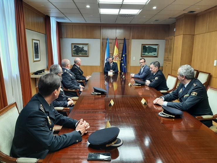 Reunión do delegado do Goberno, José Miñones, cos corpos de seguridade con motivo da Operación Verán. DELEGACIÓN DO GOBERNO 