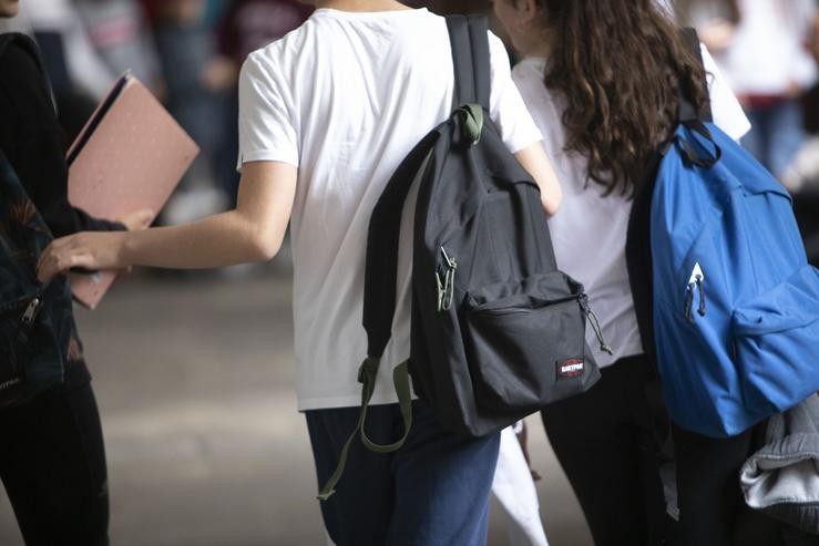 Alumnado e estudantes dun instituto 