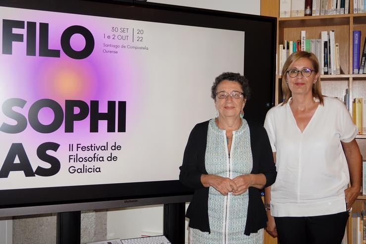 A presidenta do Consello da Cultura Galega, Rosario Álvarez, presenta a segunda edición do Festival de Filosofía de Galicia, coa directora do evento, Carme Adán. CONSELLO DA CULTURA GALEGA / Europa Press