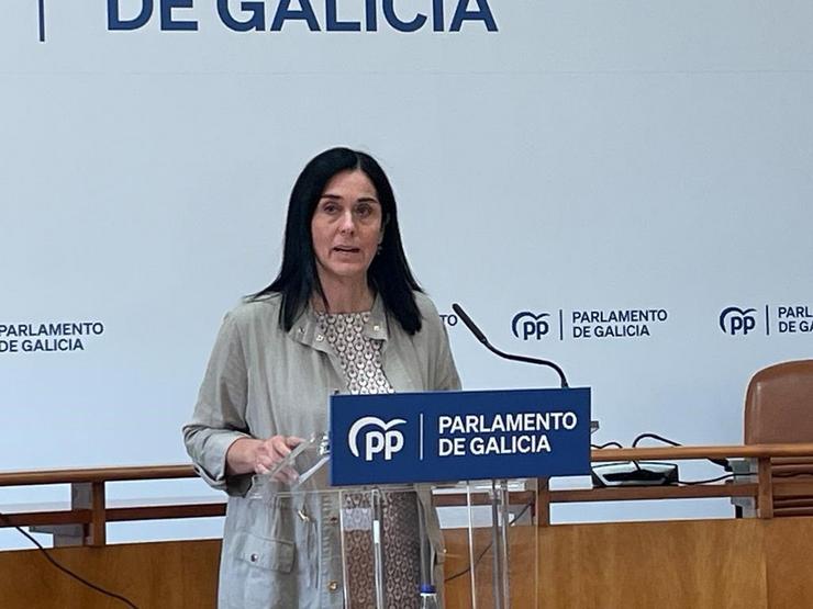 A viceportavoz parlamentaria do PPdeG e secretaria xeral da formación, Paula Prado, nunha rolda de prensa na Cámara galega / Europa Press