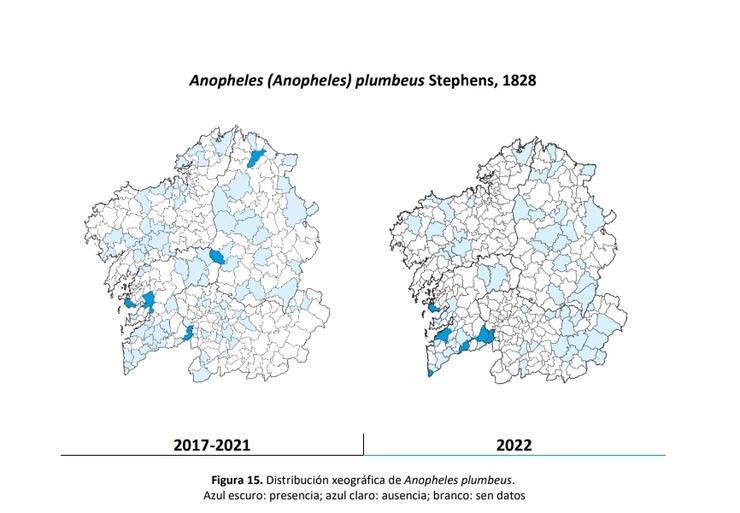 Distribución do 'Anopheles plumbeus' 