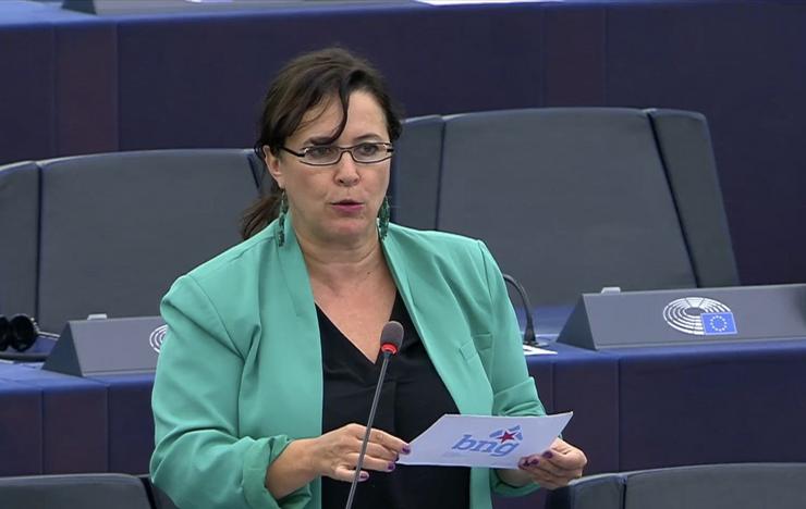 A eurodeputada do BNG, Ana Miranda, nunha intervención parlamentaria.. BNG / Europa Press
