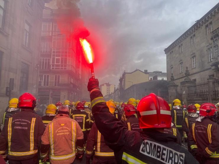 Protesta dos bombeiros dos parques comarcais en Ourense / FAC-USO GALICIA - Arquivo