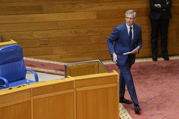 O presidente da Xunta de Galicia, Alfonso Rueda, durante o debate sobre o estado do país / Álvaro Ballesteros 