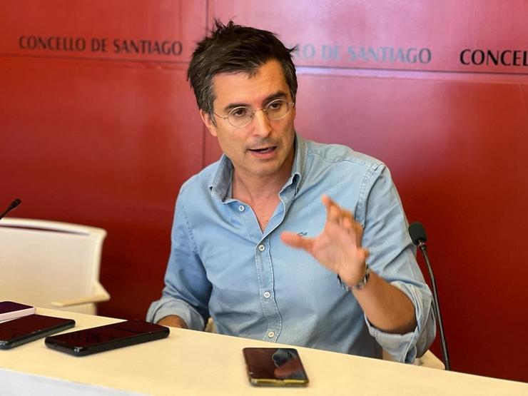 O portavoz do PP de Santiago, Borja Verea, en rolda de prensa.. PP SANTIAGO / Europa Press