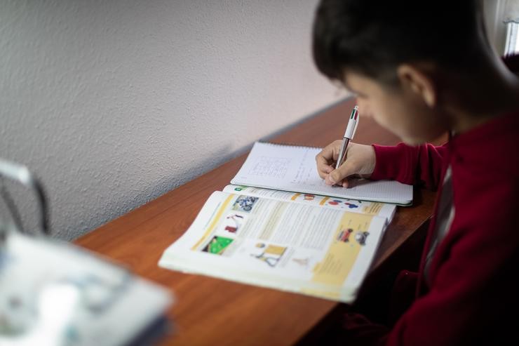 Un neno realiza os seus deberes. Iñaki Berasaluce - Europa Press - Arquivo