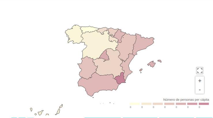 Mapa do número de nacementos e da natalidade no Estado a setembro de 2023