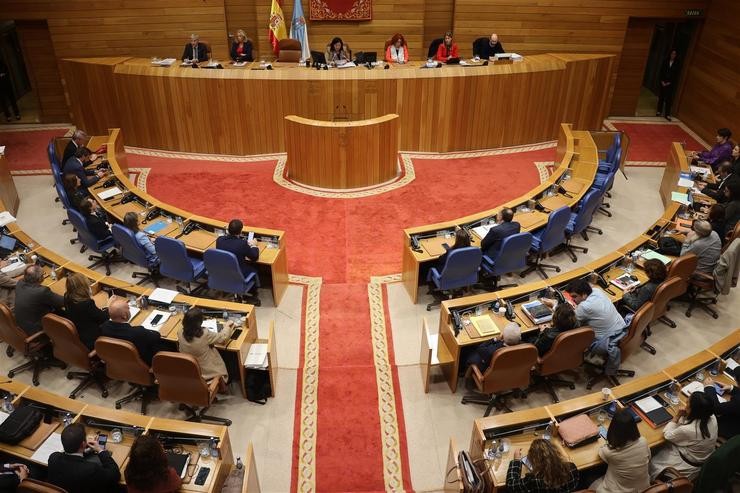 Pleno do Parlamento de Galicia presidido pola vicepresidenta primeira, Elena Candia 
