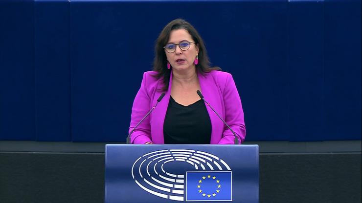 A eurodeputada do BNG, Ana Miranda, na Eurocámara 
