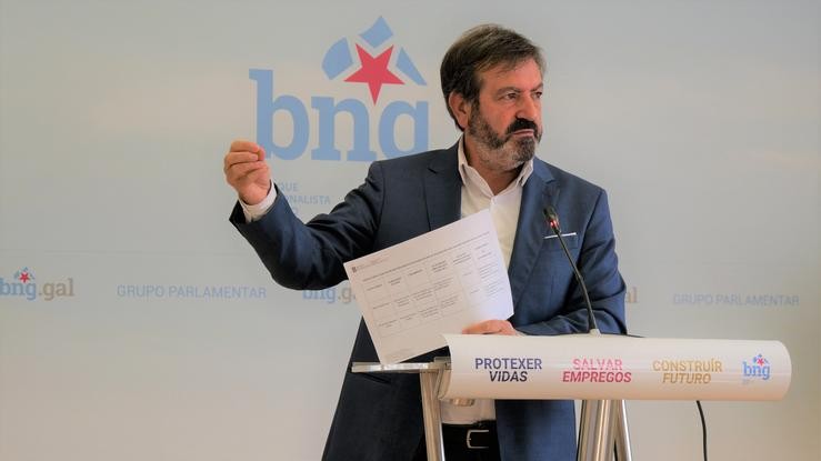 O viceportavoz parlamentario do BNG Luís Bará en rolda de prensa. BNG / Europa Press