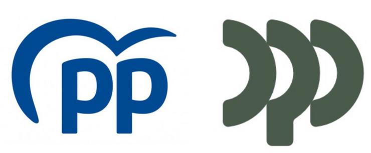 O PSOE denuncia que a Deputación de Pontevedra presenta un novo logotipo "que se parece bastante ao do PP"./ PSOE DE PONTEVEDRA 