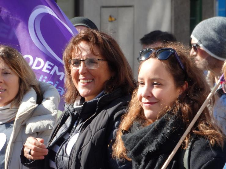 Candidatas de Podemos nunha manifestación de SOS Sanidade Pública. PODEMOS GALICIA 