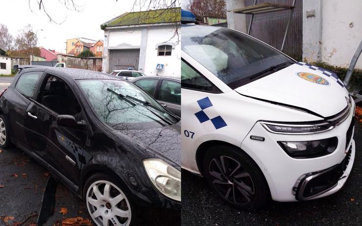 Vehículos accidentados.. POLICÍA FERROL 