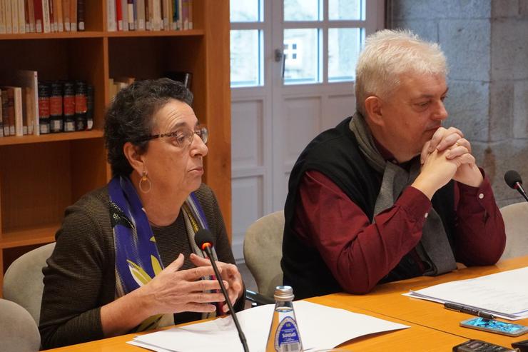 A presidenta do Consello da Cultura Galega, Rosario Álvarez, e o vicepresidente, Xosé Manoel Núñez Seixas, este venres na presentación da programación do 40 aniversario da institución.. CONSELLO DA CULTURA GALEGA / Europa Press