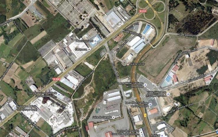 Polígono de Costa Vella, en Santiago / Google Maps