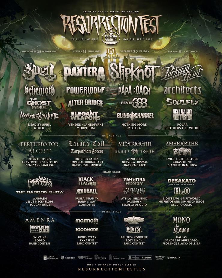 O Resurrection Fest anuncia o seu cartel por días.. RESURRECTION FEST