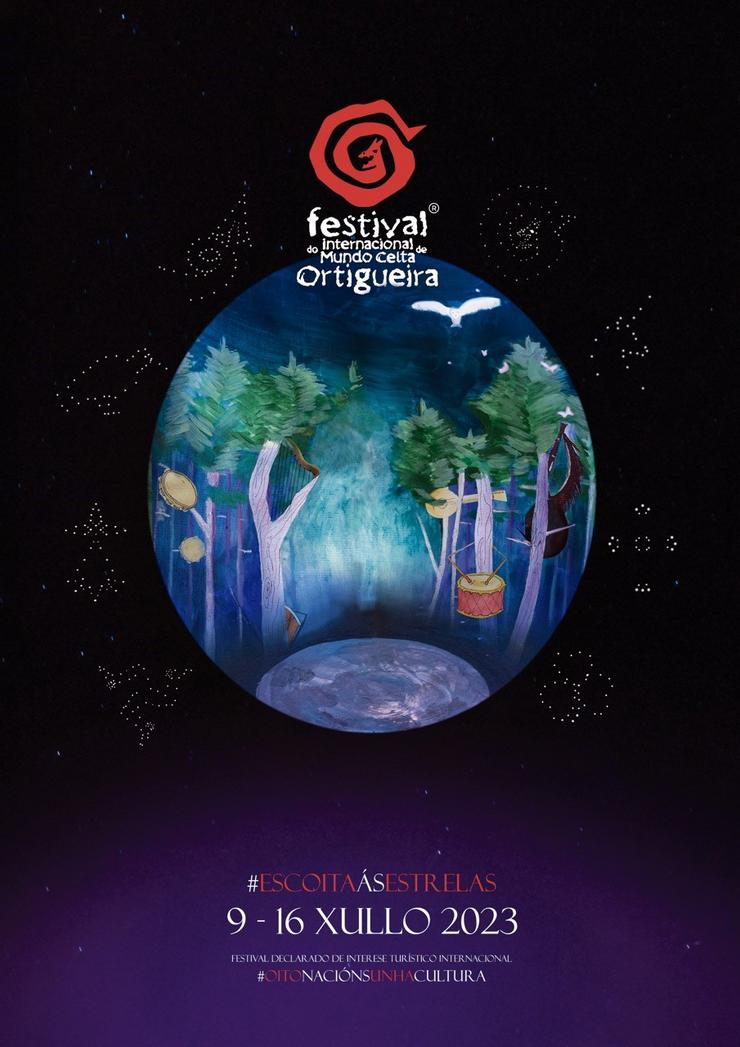 Cartel do Festival de Ortigueira 2023. FESTIVAL DE ORTIGUEIRA 