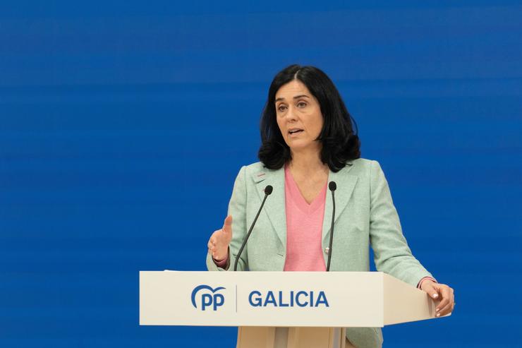 A secretaria xeral do PPdeG, Paula Prado, en rolda de prensa. PPDEG / Europa Press