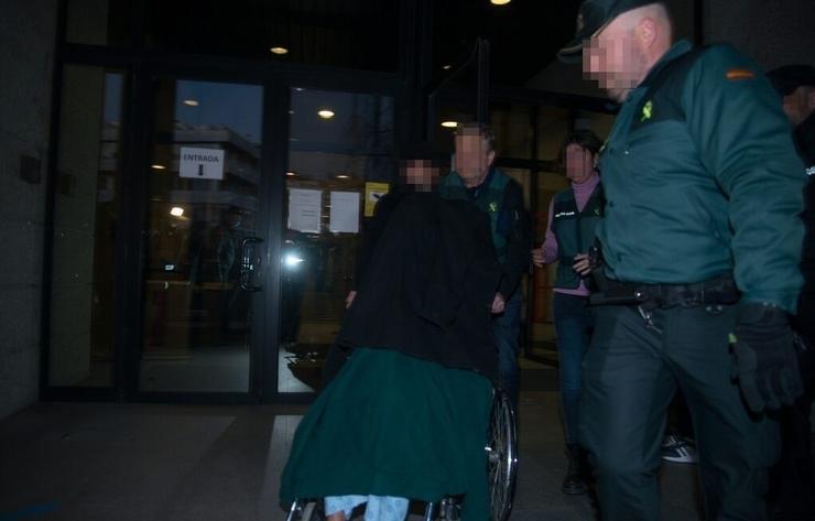 Imaxe do detido polo asasinato dunha muller en Baiona saíndo dos xulgados de Vigo.. GUSTAVO DA PAZ-EUROPA PRESS