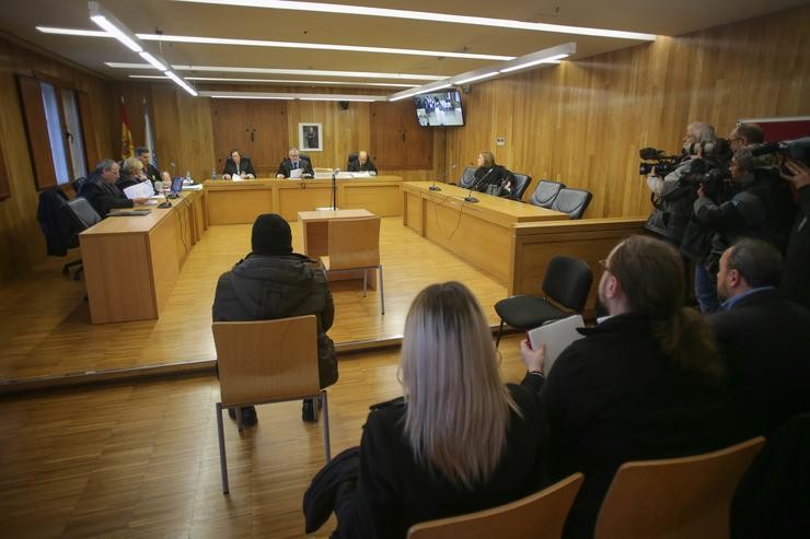 O acusado Manuel Juan Vilariño durante a última xornada do xuízo do dobre crime de Ou Ceao, na Audiencia Provincial de Lugo, a 6 de febreiro de 2023, en Lugo.. Carlos Castro - Europa Press