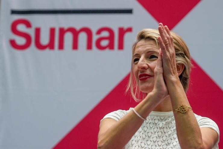 A vicepresidenta segunda do Goberno e ministra de Traballo e Economía Social, Yolanda Díaz, durante acto de escoita do seu proxecto Sumar en Andalucía a 19 de marzo do 2023 en Sevilla. Andalucía. Primeiro acto de escoita do proxecto Sumar en Andalucía, q. Eduardo Briones - Europa Press