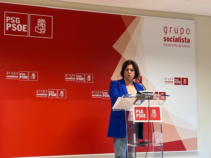 A viceportavoz do Grupo Socialista, Begoña Rodríguez Rumbo, en rolda de prensa este luns / Europa Press