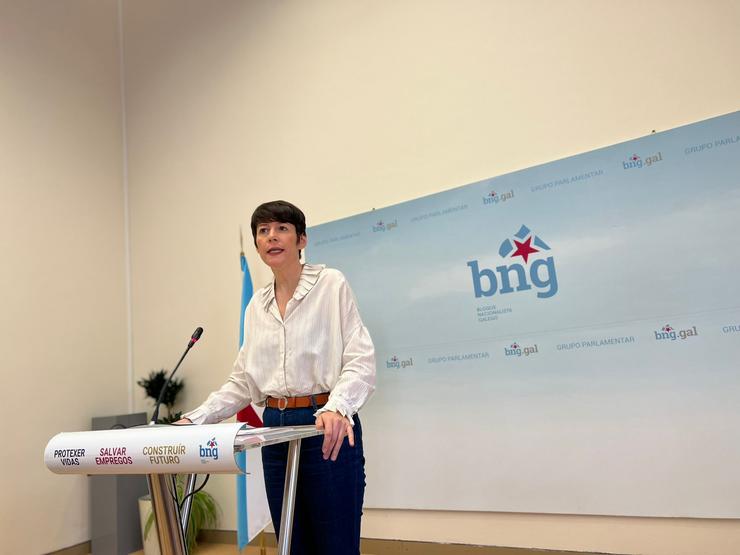 A portavoz nacional do BNG, Ana Pontón, en rolda de prensa 