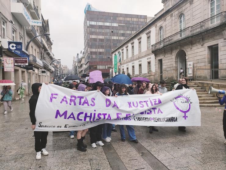As estudantes galegas maniféstanse en Vigo este 8M. / Europa Press