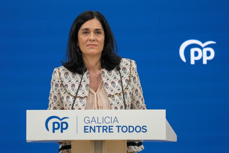 A secretaria xeral do PP de Galicia, Paula Prado, en rolda de prensa. PP / Europa Press