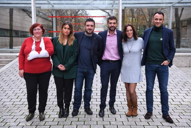 Arquivo - Cargos e candidatos de Podemos e EU na Comunidade de Madrid tras alcanzar un acordo para concorrer xuntos ás eleccións autonómicas.. PODEMOS-EU - Arquivo 