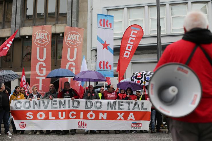 Manifestación Do Sector Do Metal Na Provincia Convocada Polo Tres Sindicatos Maioritarios, CC.OO., UXT E CIG.. CARLOS CASTRO - EUROPA PRESS / Europa Press
