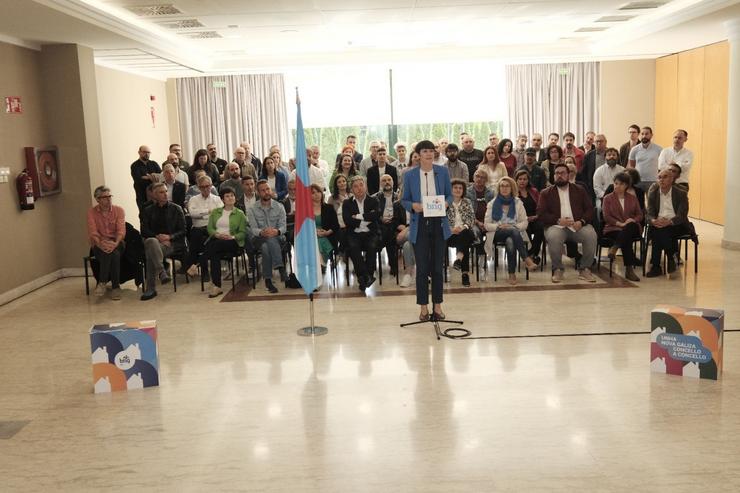 Acto do BNG no que participan a portavoz nacional, Ana Pontón, cargos institucionais do Parlamento, Congreso e candidatos e alcaldes. BNG / Europa Press