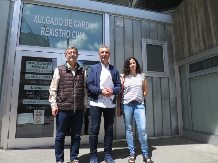 Iago Tabarés, Luís Seara e Noa Presas presentan unha denuncia do BNG contra Jácome nos xulgados de Ourense.. BNG 